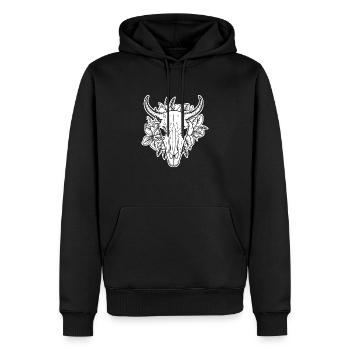 Crâne de vache Boho - Sweat à capuche Premium bio Homme - noir - Devant - Nico (187cm)