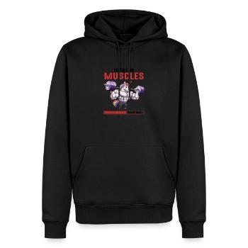 Installing Muscles Please Wait - Männer Premium Bio Hoodie - Schwarz - Vorne - Nico (187cm)
