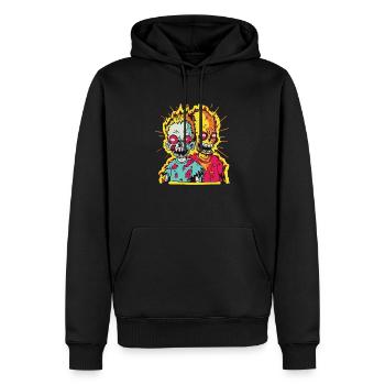 Retro-Stil 90er Jahre Cartoon Comic Held - Männer Premium Bio Hoodie - Schwarz - Vorne - Nico (187cm)