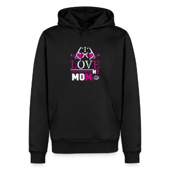 Ich liebe meine Mutter - Muttertagsgeschenke - Männer Premium Bio Hoodie - Schwarz - Vorne - Nico (187cm)