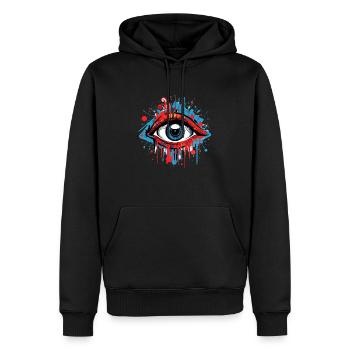 Urban Artificial Eye - Colour Explosion - Men’s Premium Organic Hoodie - black - Front - Nico (187cm)