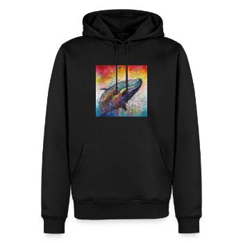 Modern & Colourful Whale Wall Art by Bodhi - Men’s Premium Organic Hoodie - black - Front - Nico (187cm)