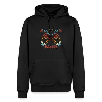 Je suis joueur - Sweat à capuche Premium bio Homme - noir - Devant - Nico (187cm)