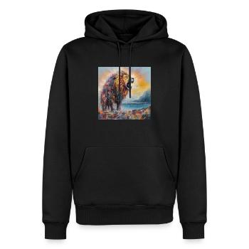Abstract Lion Art by Bodhi - Men’s Premium Organic Hoodie - black - Front - Nico (187cm)