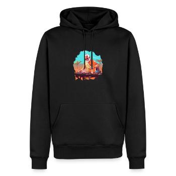 Temps de barbecue - Sweat à capuche Premium bio Homme - noir - Devant - Nico (187cm)