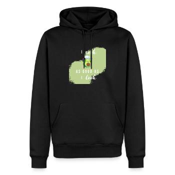 "I cook as good as i look! - Avocado" - Men’s Premium Organic Hoodie - black - Front - Nico (187cm)