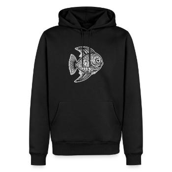 Pêche au poisson Pêche en mer - Sweat à capuche Premium bio Homme - noir - Devant - Nico (187cm)