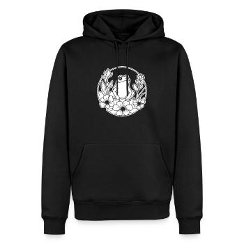 Frosch Amphibie Kröte - Männer Premium Bio Hoodie - Schwarz - Vorne - Nico (187cm)
