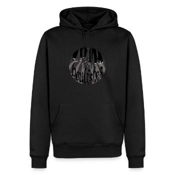 pétanque - Sweat à capuche Premium bio Homme - noir - Devant - Nico (187cm)