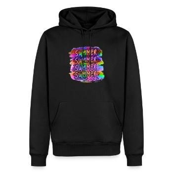 sommer surfen kroatien strand paradies party vibes usa - Männer Premium Bio Hoodie - Schwarz - Vorne - Nico (187cm)