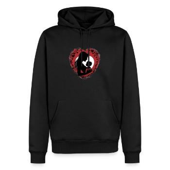 Babyherz - Männer Premium Bio Hoodie - Schwarz - Vorne - Nico (187cm)