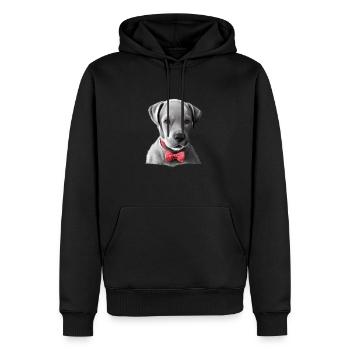 Labrador, propriétaire du chiot Labrador Retriever - Sweat à capuche Premium bio Homme - noir - Devant - Nico (187cm)