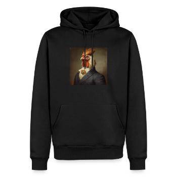 Chicken in a Suit - Victorian 1800s Style - Men’s Premium Organic Hoodie - black - Front - Nico (187cm)