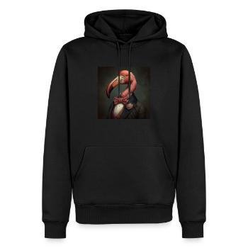 Flamingo in a Suit - Victorian 1800s Style - Men’s Premium Organic Hoodie - black - Front - Nico (187cm)