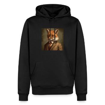 Fox in a Suit - Victorian 1800s Style - Men’s Premium Organic Hoodie - black - Front - Nico (187cm)
