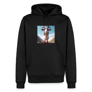 Chèvre heureuse - Sweat à capuche Premium bio Homme - noir - Devant - Nico (187cm)