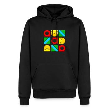 Modèle MODA 050623 3 - Sweat à capuche Premium bio Homme - noir - Devant - Nico (187cm)