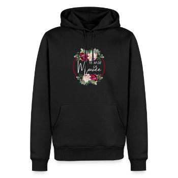 Team de la mariée floral - Sweat à capuche Premium bio Homme - noir - Devant - Nico (187cm)