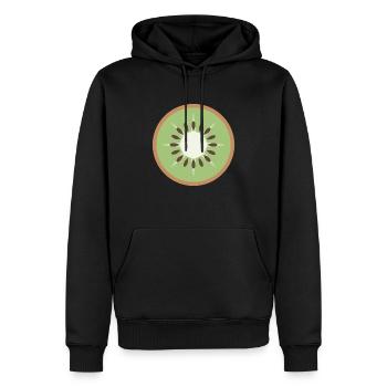 aufgeschnittene Kiwi - Männer Premium Bio Hoodie - Schwarz - Vorne - Nico (187cm)