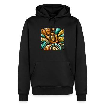 Triskelion-Mosaik - Männer Premium Bio Hoodie - Schwarz - Vorne - Nico (187cm)