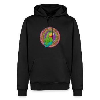 beau perroquet lumineux | - Sweat à capuche Premium bio Homme - noir - Devant - Nico (187cm)