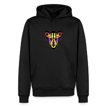 masque tribal | - Sweat à capuche Premium bio Homme - noir - Devant - Nico (187cm)