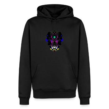 masque tribal | - Sweat à capuche Premium bio Homme - noir - Devant - Nico (187cm)