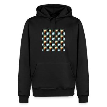 Bierkrüge Muster - Männer Premium Bio Hoodie - Schwarz - Vorne - Nico (187cm)