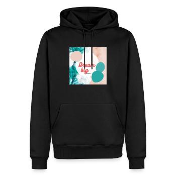 Dream big - Men’s Premium Organic Hoodie - black - Front - Nico (187cm)