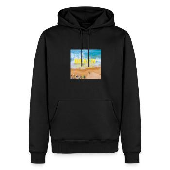 Beach - Männer Premium Bio Hoodie - Schwarz - Vorne - Nico (187cm)