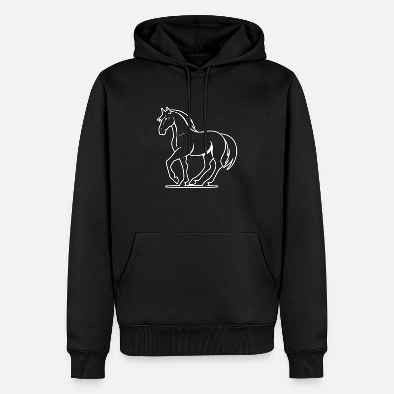 Poney tête de cheval - Sweat à capuche Premium bio Homme - noir