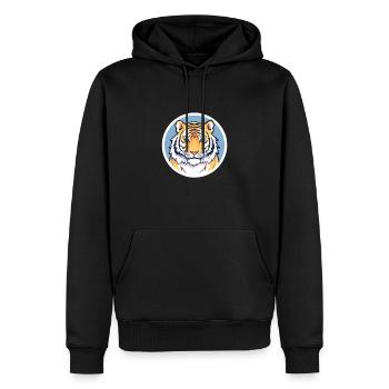 Majestätischer Tiger - Männer Premium Bio Hoodie - Schwarz - Vorne - Nico (187cm)