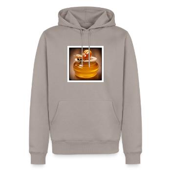 Boney Honey - Männer Premium Bio Hoodie - Taupe - Vorne - Nico (187cm)