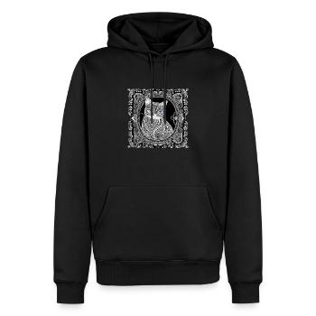 Schöne böhmische Katze | - Männer Premium Bio Hoodie - Schwarz - Vorne - Nico (187cm)