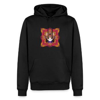 Schöne böhmische Katze | - Männer Premium Bio Hoodie - Schwarz - Vorne - Nico (187cm)
