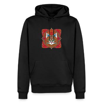 Chat de Bohème | - Sweat à capuche Premium bio Homme - noir - Devant - Nico (187cm)