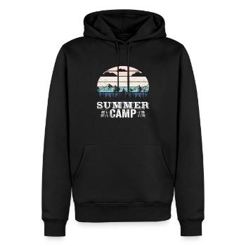 Colonie de vacances - Sweat à capuche Premium bio Homme - noir - Devant - Nico (187cm)