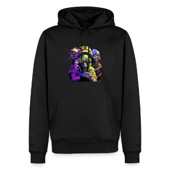 Martian Mafia - Men’s Premium Organic Hoodie - black - Front - Nico (187cm)