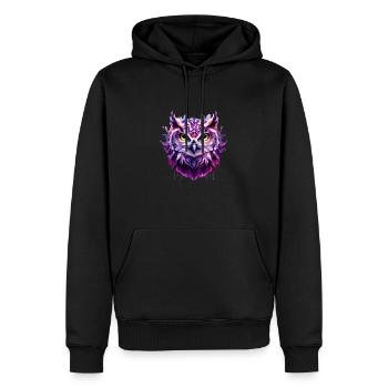 Coole Eule in Aquarell - Männer Premium Bio Hoodie - Schwarz - Vorne - Nico (187cm)