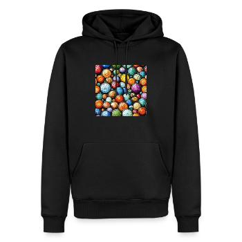 Murakami-Mosaik-Muster - Männer Premium Bio Hoodie - Schwarz - Vorne - Nico (187cm)