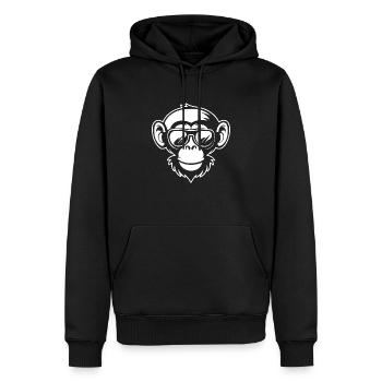 Affe Affen Affengesicht Dschungel - Männer Premium Bio Hoodie - Schwarz - Vorne - Nico (187cm)