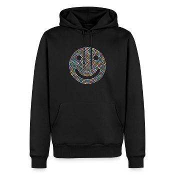 Emoji lachen bunt - Männer Premium Bio Hoodie - Schwarz - Vorne - Nico (187cm)
