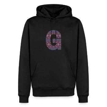Monogram Letter G- geometric pattern - Men’s Premium Organic Hoodie - black - Front - Nico (187cm)