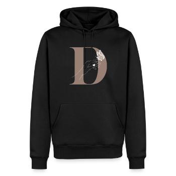 Magischer Schmetterlingsbuchstabe - Männer Premium Bio Hoodie - Schwarz - Vorne - Nico (187cm)