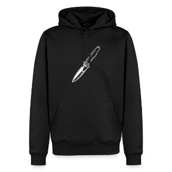 Knife Cutler Knife Lover - Sweat à capuche Premium bio Homme - noir - Devant - Nico (187cm)