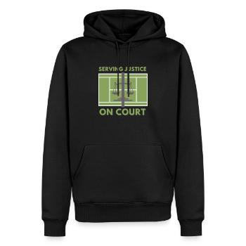 Tennis, Sport - Serving Justice On Court - Männer Premium Bio Hoodie - Schwarz - Vorne - Nico (187cm)