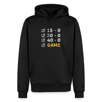 Tennis, Spiel Satz und Sieg, Game - Männer Premium Bio Hoodie - Schwarz - Vorne - Nico (187cm)