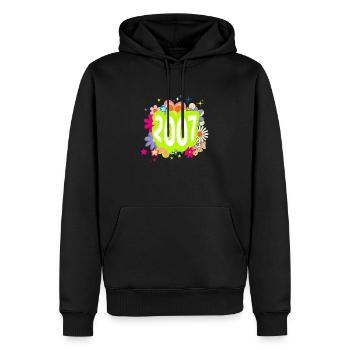 Jahr 2007 Jubiläum Floral Groovy - Männer Premium Bio Hoodie - Schwarz - Vorne - Nico (187cm)