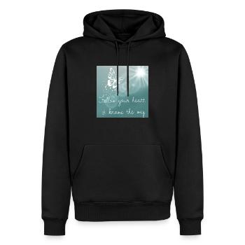 Englischer Spruch verfolge dein herz - Männer Premium Bio Hoodie - Schwarz - Vorne - Nico (187cm)