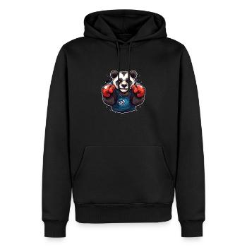 Panda-Boxmeister - Männer Premium Bio Hoodie - Schwarz - Vorne - Nico (187cm)